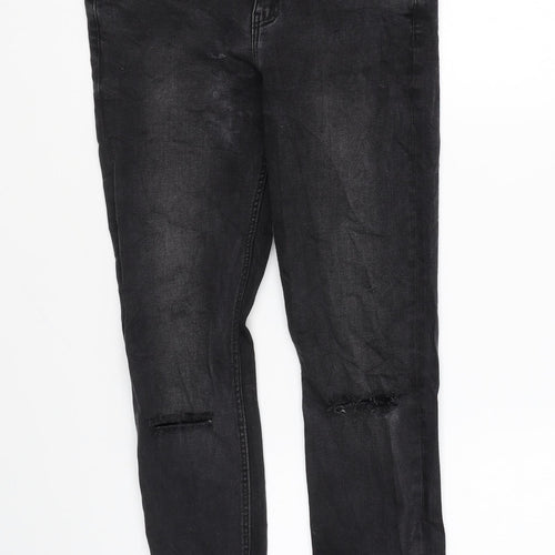 Zara Womens Black Cotton Skinny Jeans Size 8 L26 in Regular Zip