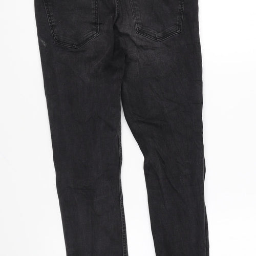 Zara Womens Black Cotton Skinny Jeans Size 8 L26 in Regular Zip