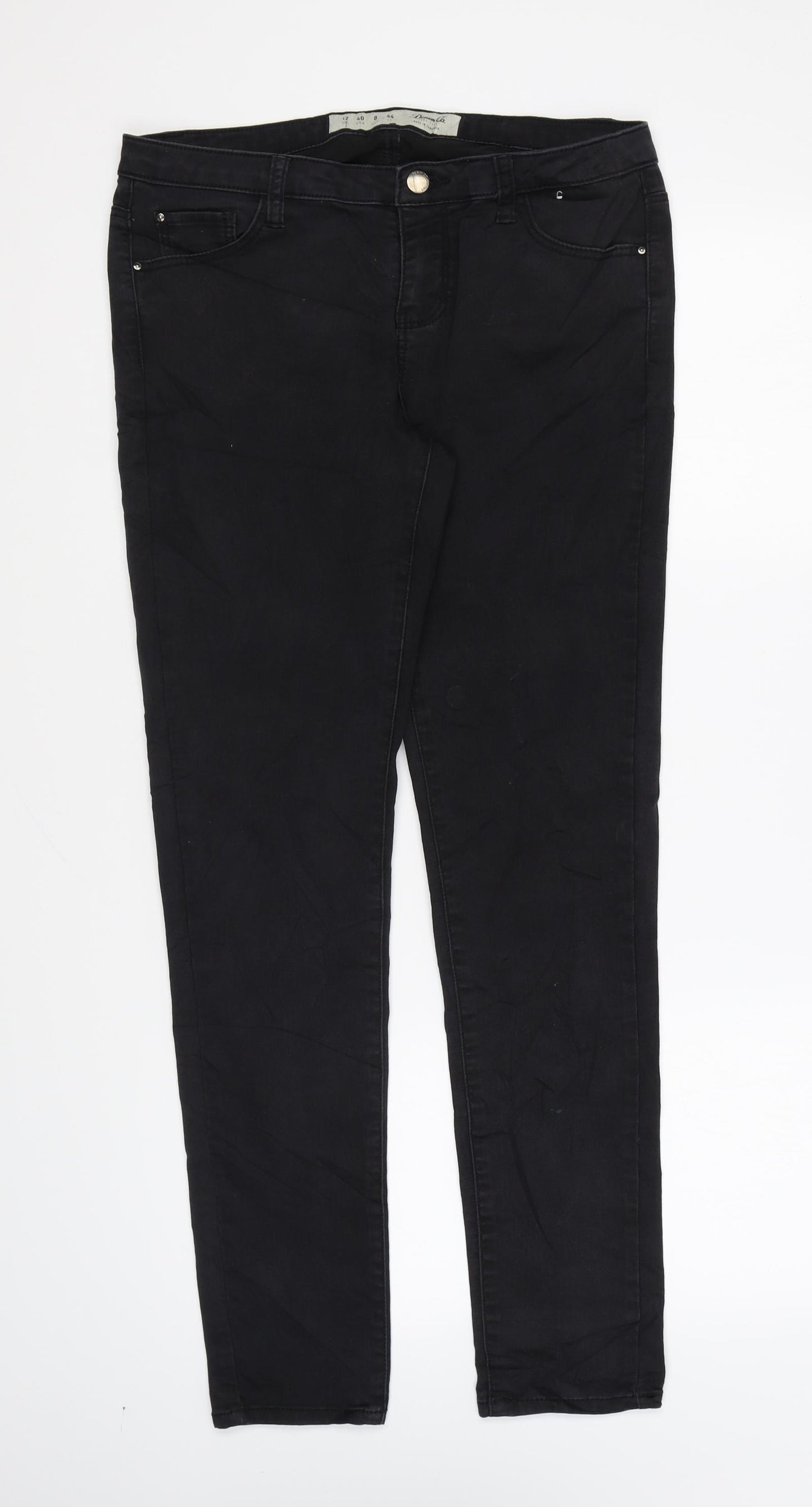 Denim & Co. Womens Black Cotton Skinny Jeans Size 12 L27 in Regular Zip