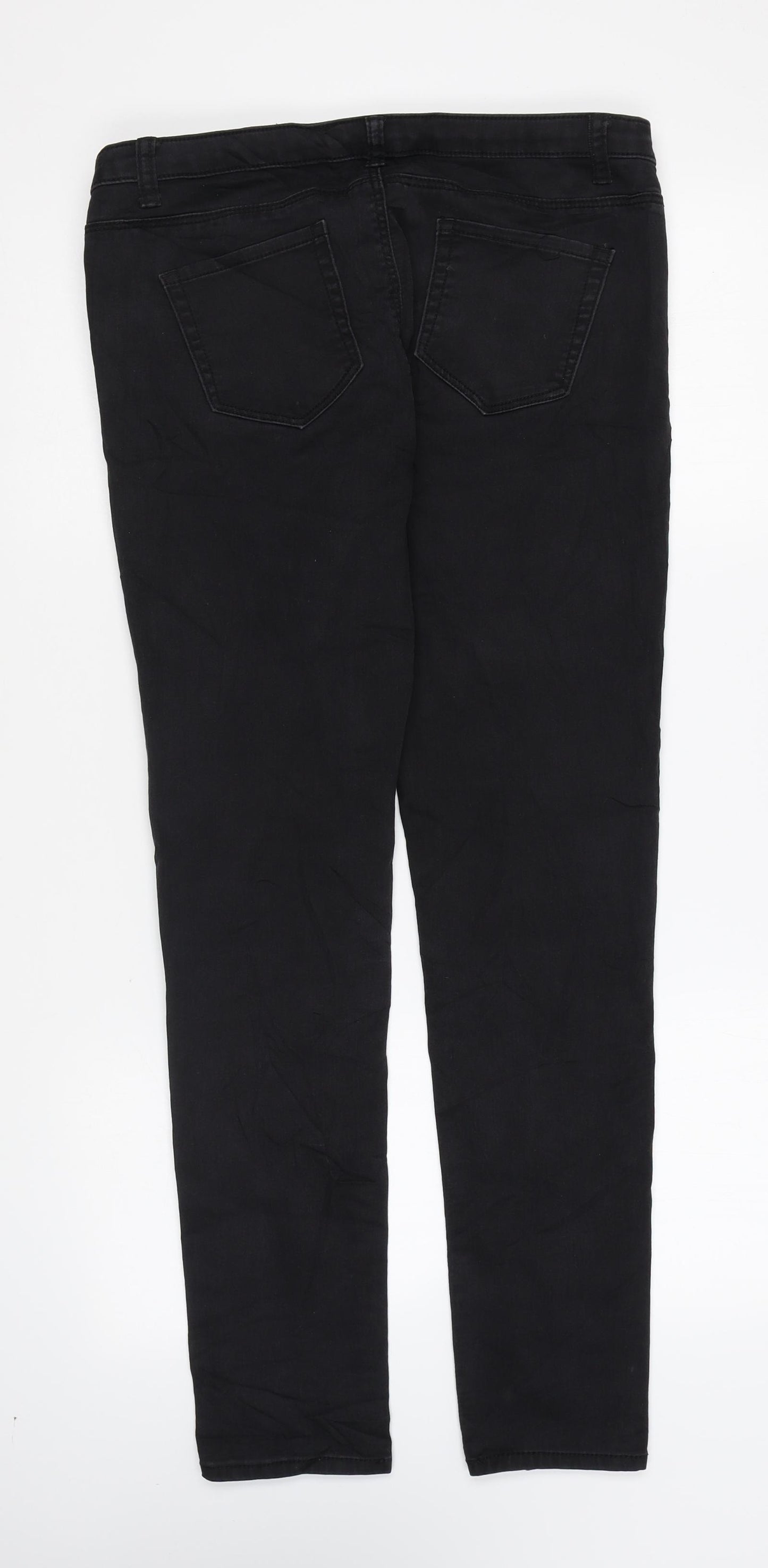 Denim & Co. Womens Black Cotton Skinny Jeans Size 12 L27 in Regular Zip