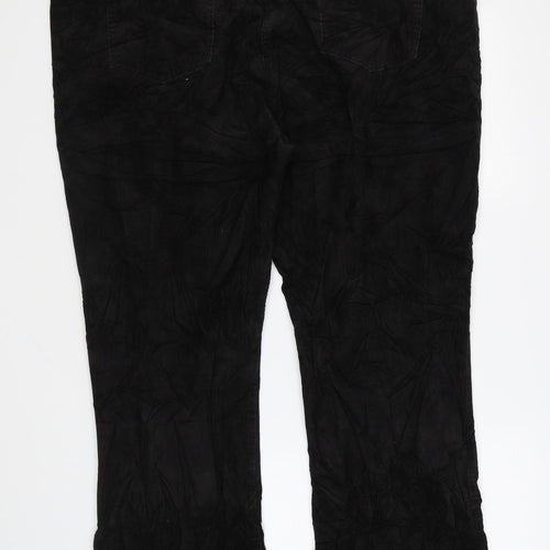 Marks and Spencer Womens Black Cotton Trousers Size 24 L27 in Regular Zip