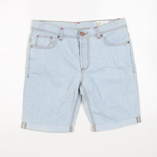 Denim & Co. Womens Blue Cotton Chino Shorts Size 32 in L9 in Regular Zip