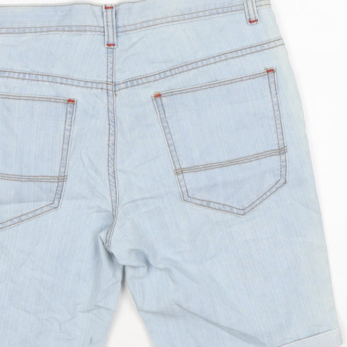 Denim & Co. Womens Blue Cotton Chino Shorts Size 32 in L9 in Regular Zip