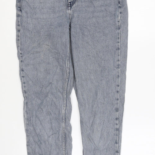 Topshop Womens Blue Cotton Mom Jeans Size 25 in L30 in Regular Zip