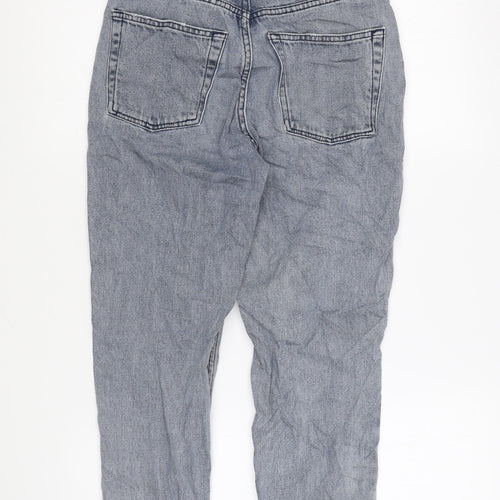 Topshop Womens Blue Cotton Mom Jeans Size 25 in L30 in Regular Zip