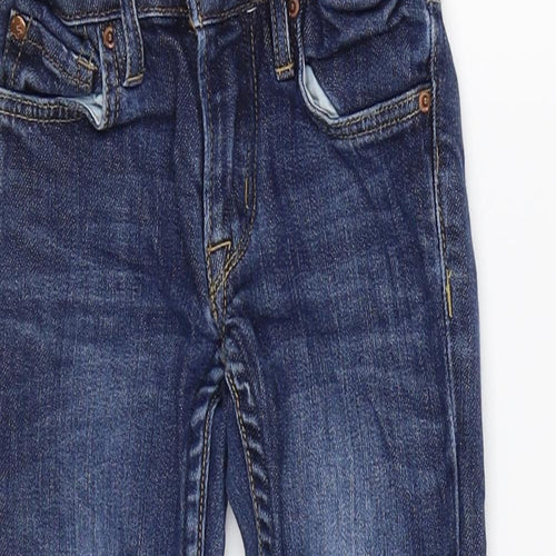 H&M Boys Blue Cotton Skinny Jeans Size 2-3 Years Regular Snap