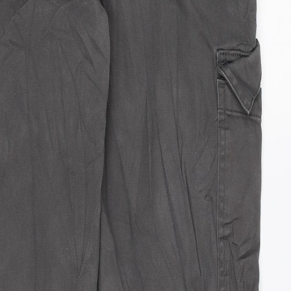 ASOS Mens Grey Cotton Cargo Trousers Size 32 in L32 in Regular Button