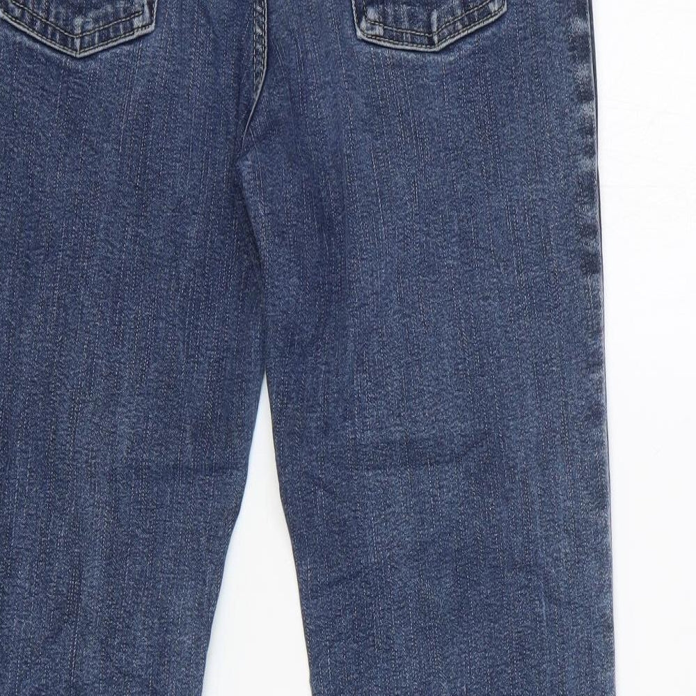 Per Una Womens Blue Cotton Bootcut Jeans Size 12 L30 in Regular Zip