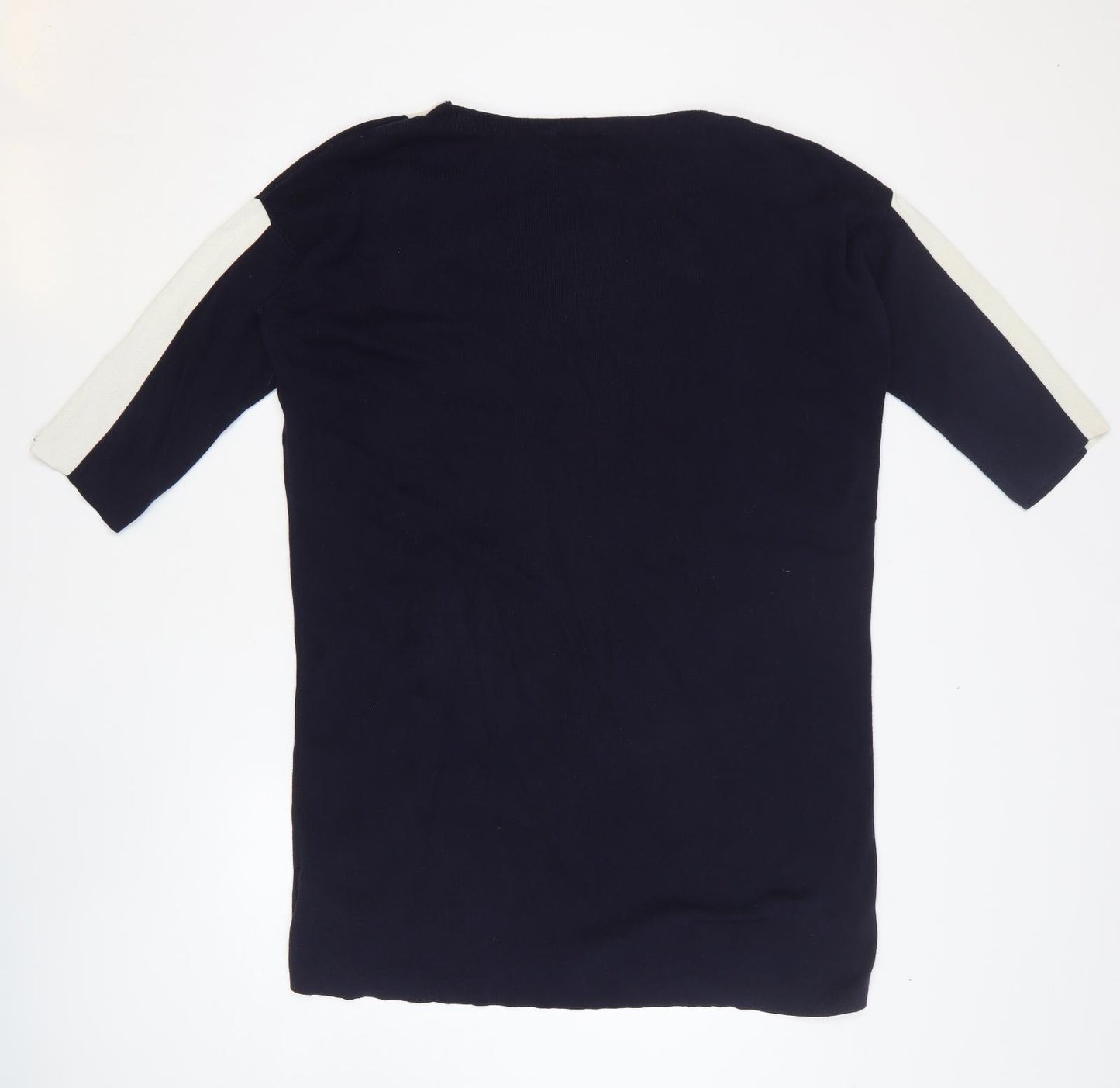 Tommy Hilfiger Mens Blue Round Neck Striped Wool Pullover Jumper Size XL