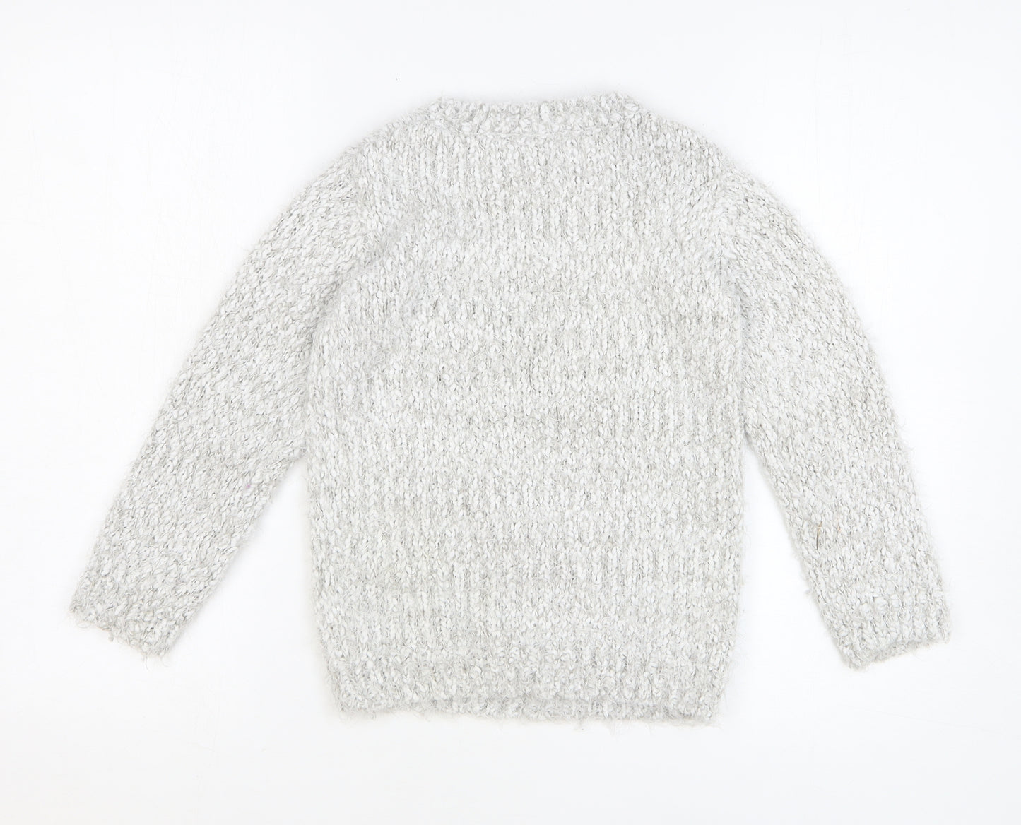 TU Girls Grey Round Neck Polyester Pullover Jumper Size 7 Years Pullover - Penguin