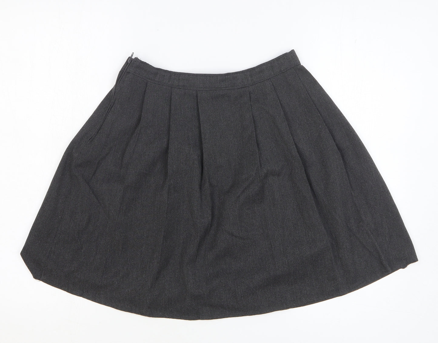 TU Girls Grey Polyester Skater Skirt Size 12 Years Regular Zip