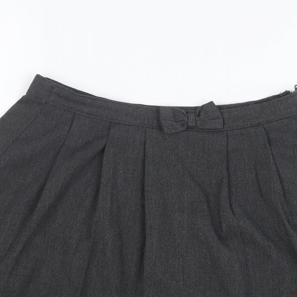TU Girls Grey Polyester Skater Skirt Size 12 Years Regular Zip
