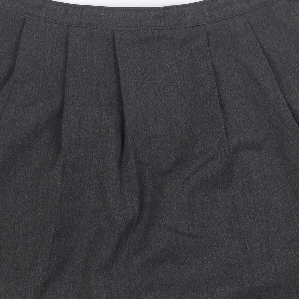 TU Girls Grey Polyester Skater Skirt Size 12 Years Regular Zip