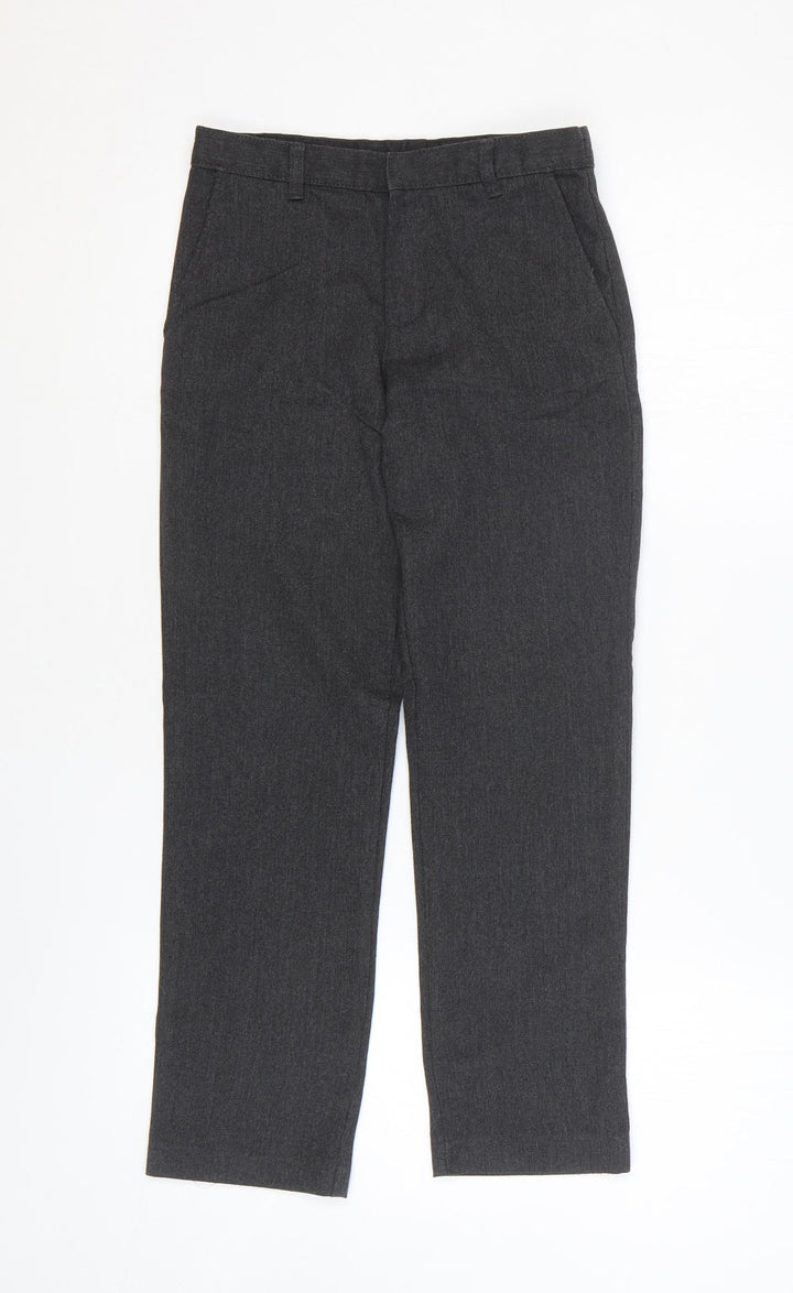 George Boys Grey Polyester Dress Pants Trousers Size 8-9 Years Regular Zip