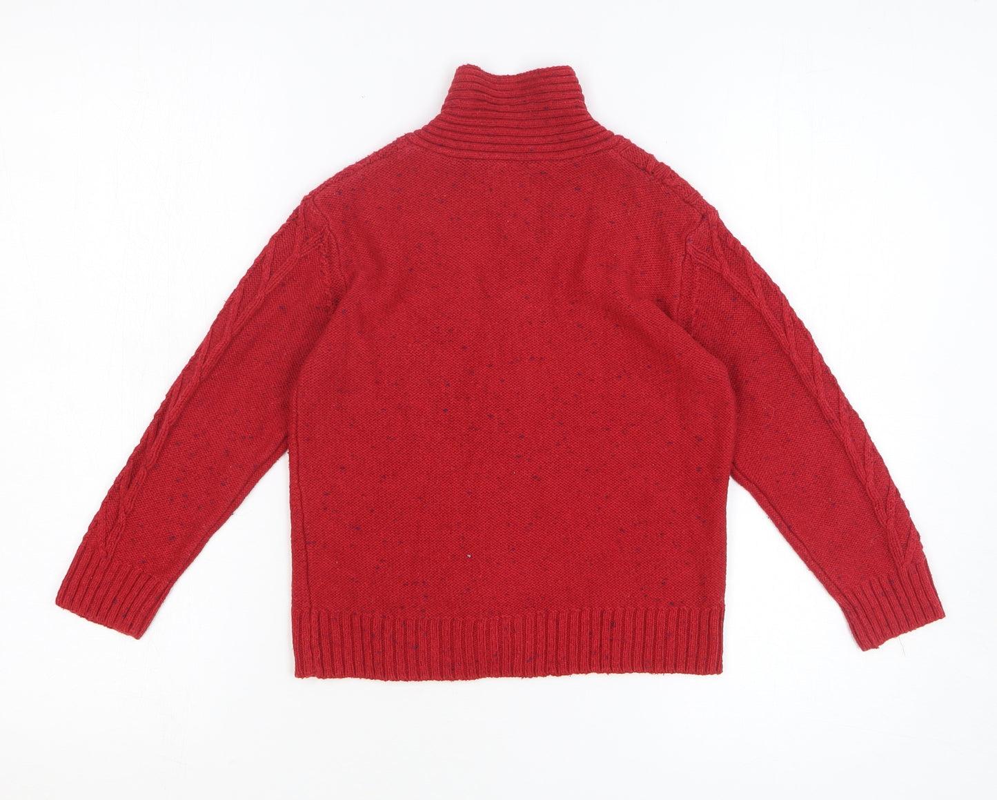 NEXT Girls Red V-Neck Acrylic Cardigan Jumper Size 4-5 Years Button