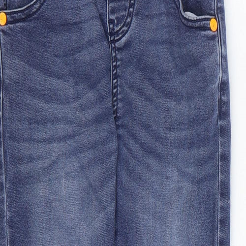 F&F Boys Blue Cotton Skinny Jeans Size 5-6 Years Regular Drawstring
