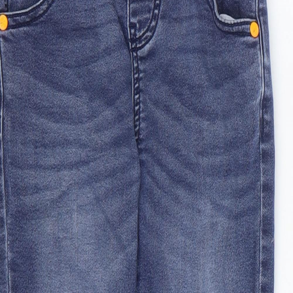 F&F Boys Blue Cotton Skinny Jeans Size 5-6 Years Regular Drawstring