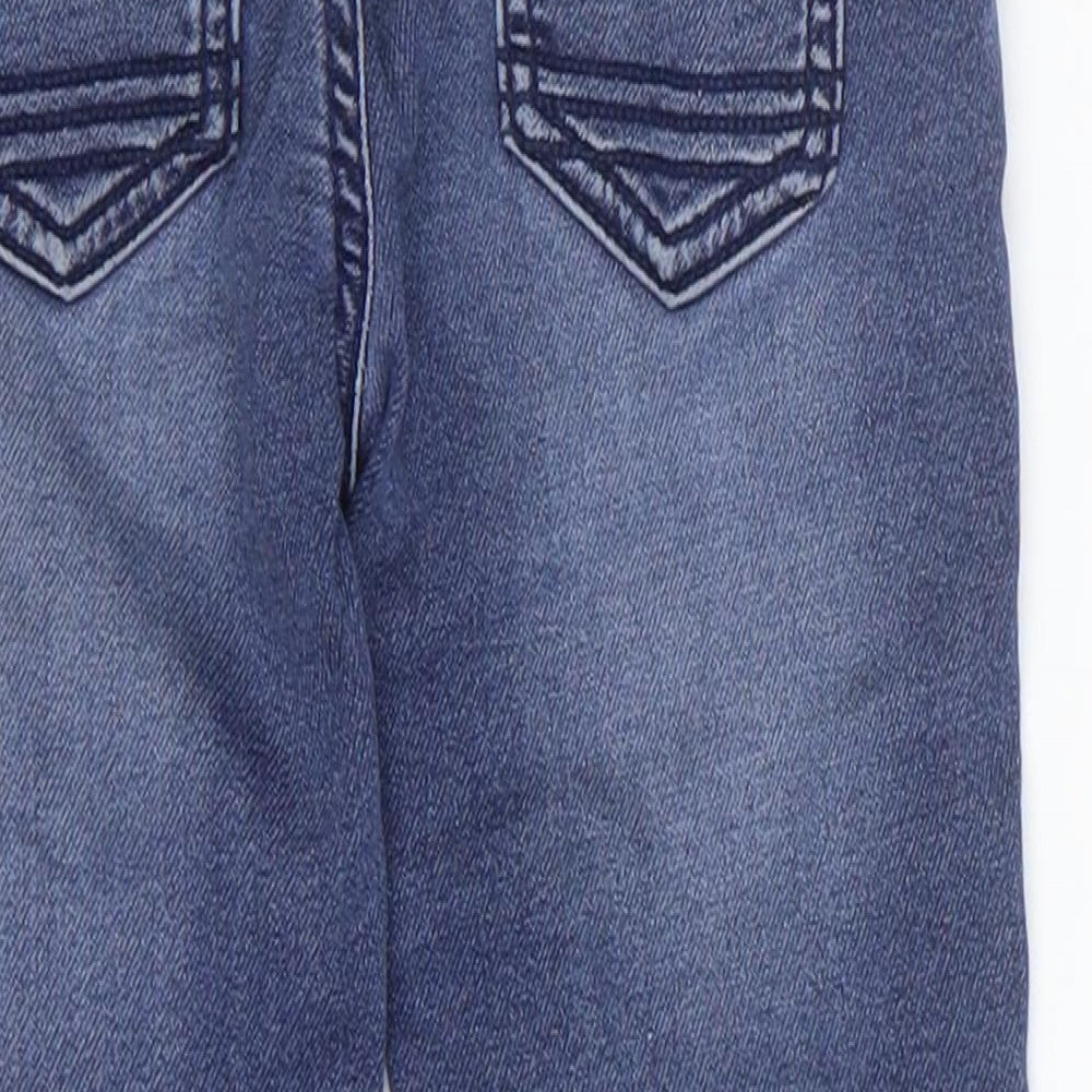 F&F Boys Blue Cotton Skinny Jeans Size 5-6 Years Regular Drawstring