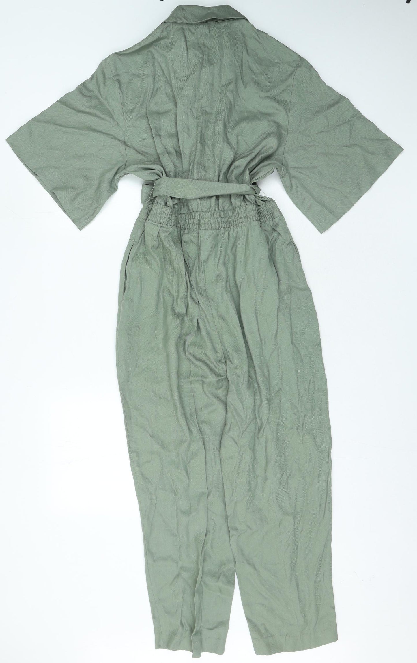 Marks and Spencer Womens Green Lyocell Jumpsuit One-Piece Size 16 Button