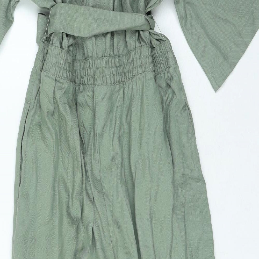 Marks and Spencer Womens Green Lyocell Jumpsuit One-Piece Size 16 Button