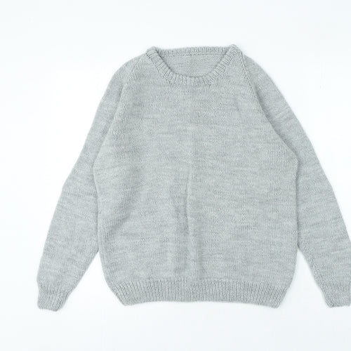 Preworn Womens Grey Crew Neck Acrylic Pullover Jumper Size S