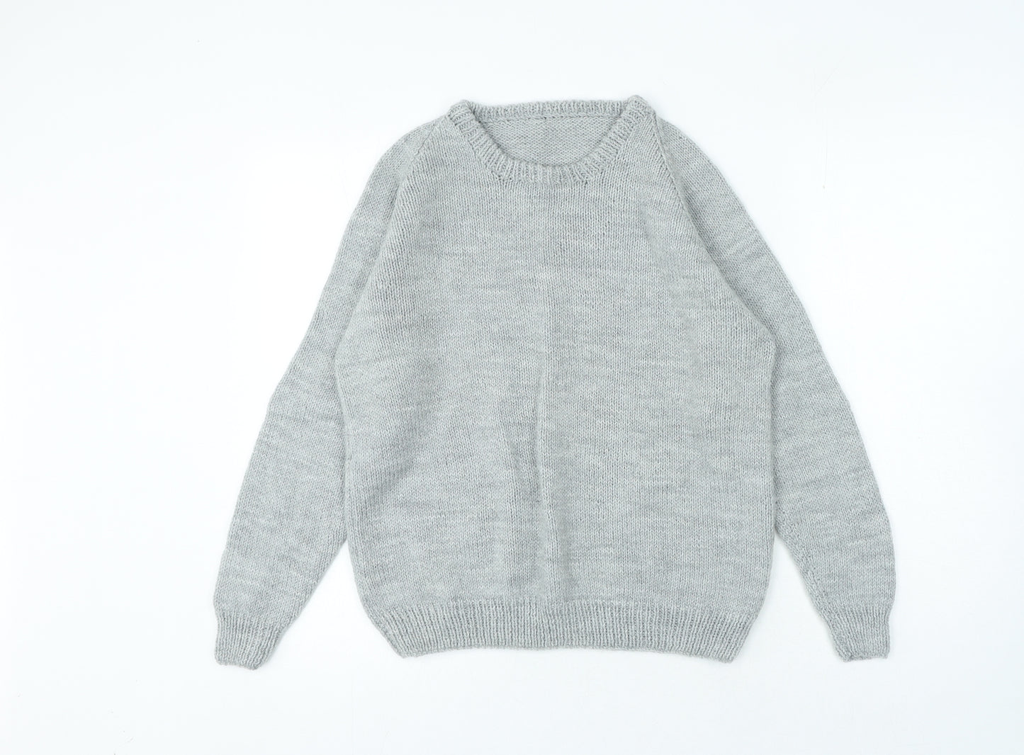 Preworn Womens Grey Crew Neck Acrylic Pullover Jumper Size S