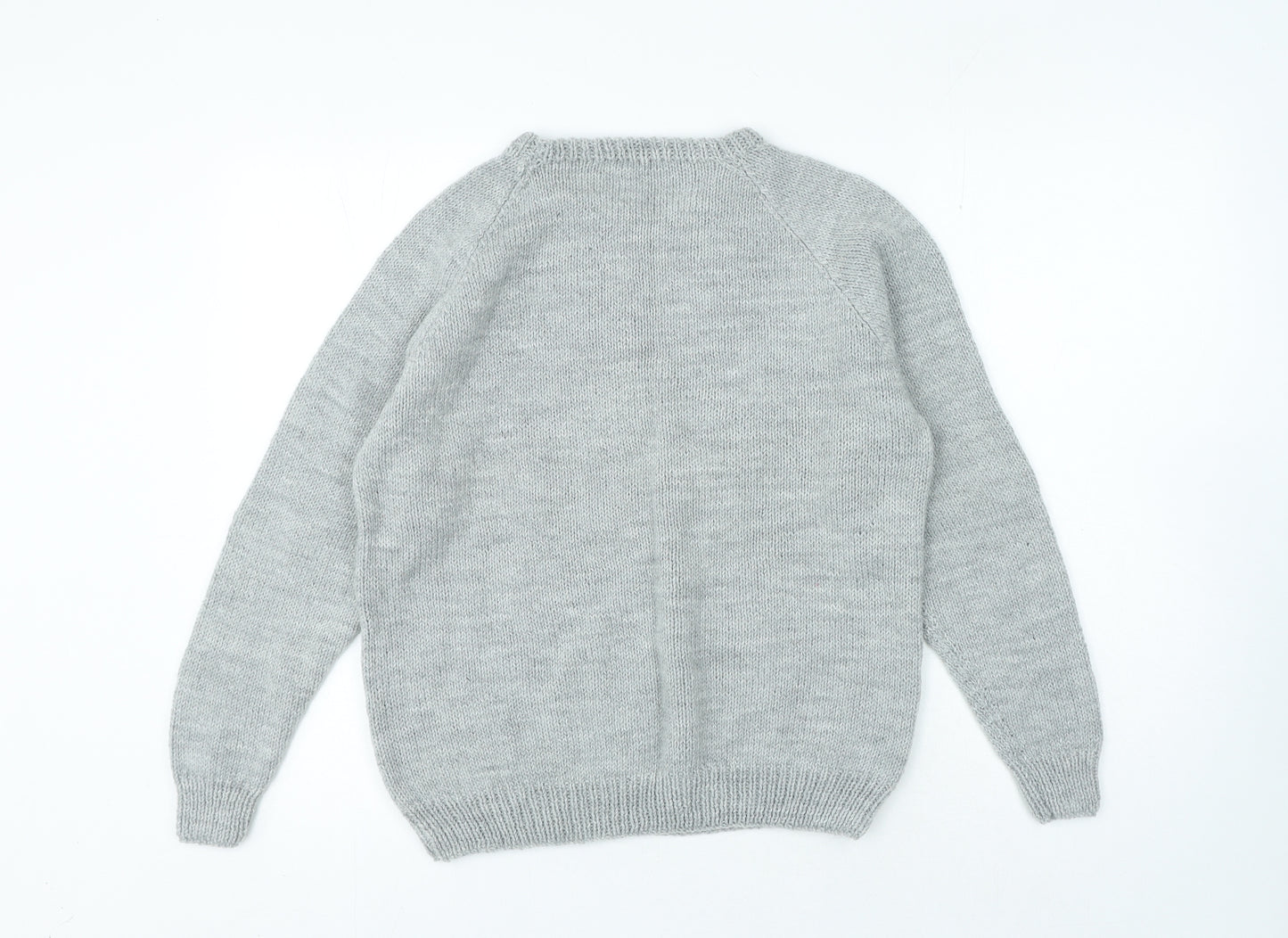 Preworn Womens Grey Crew Neck Acrylic Pullover Jumper Size S