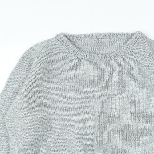 Preworn Womens Grey Crew Neck Acrylic Pullover Jumper Size S