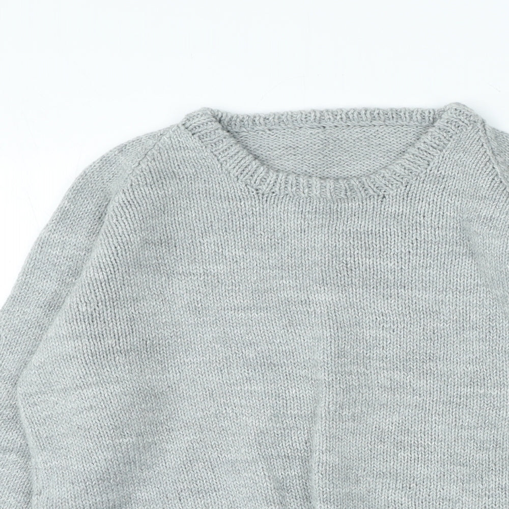 Preworn Womens Grey Crew Neck Acrylic Pullover Jumper Size S