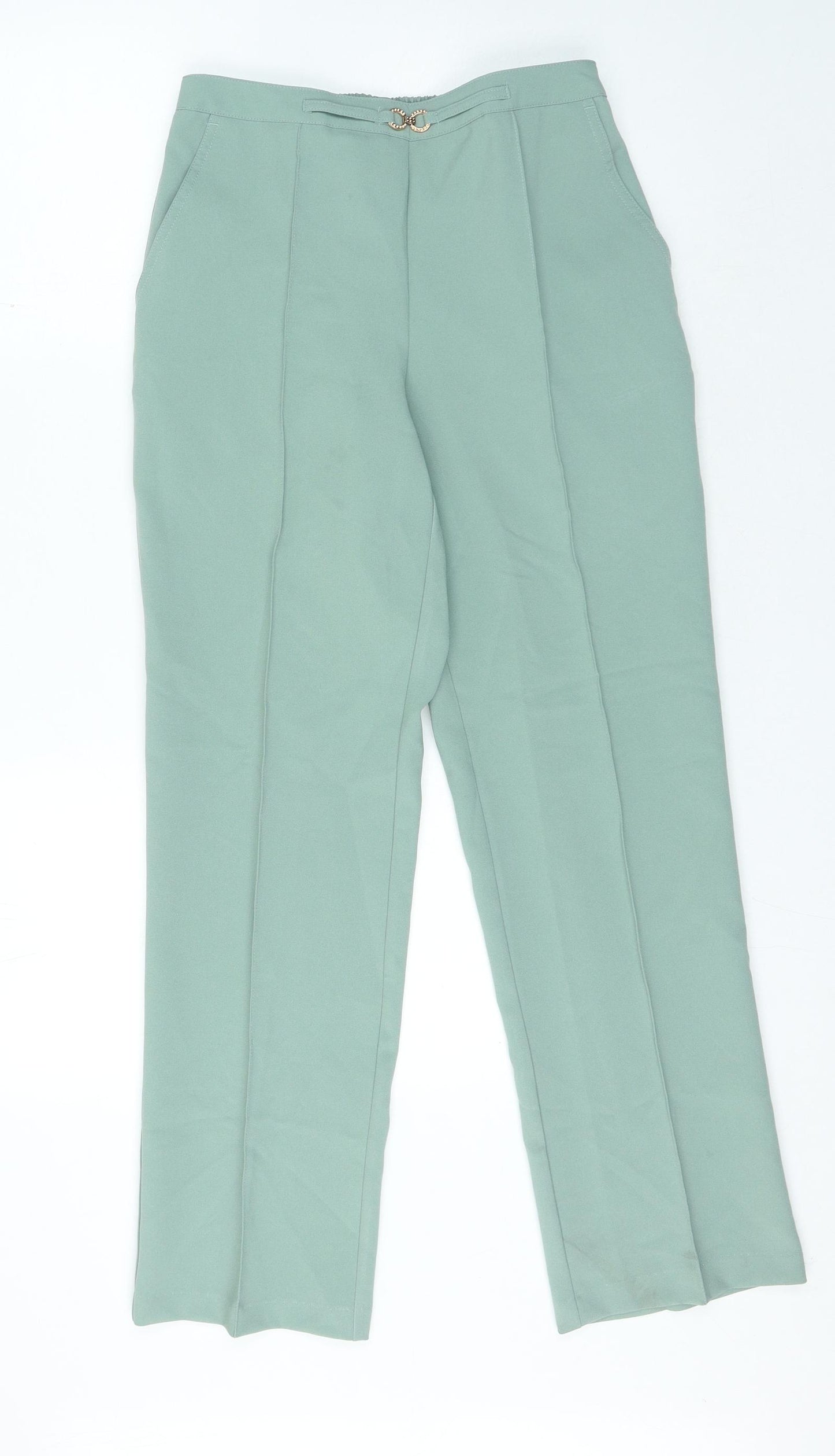 Damart Womens Green Polyester Trousers Size 10 L27 in Regular