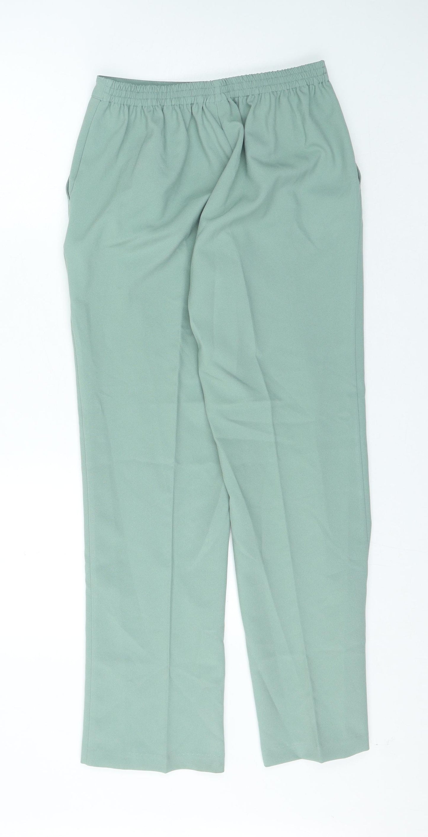 Damart Womens Green Polyester Trousers Size 10 L27 in Regular