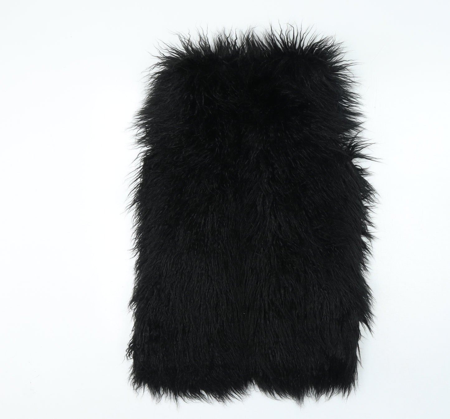 Topshop Womens Black Gilet Jacket Size 8 - Faux Fur
