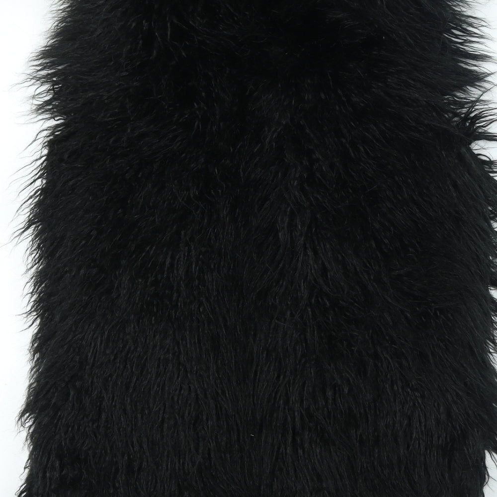 Topshop Womens Black Gilet Jacket Size 8 - Faux Fur