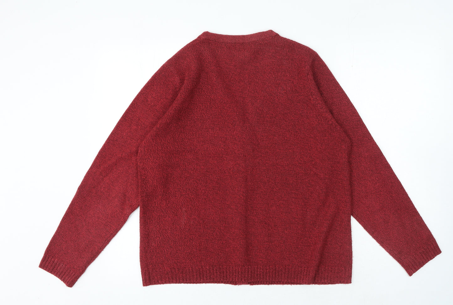 Honor Millburn Womens Red V-Neck Acrylic Cardigan Jumper Size M