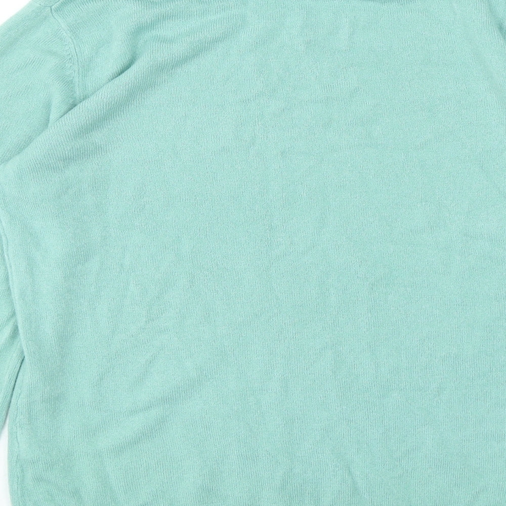 Papaya Womens Blue Crew Neck Acrylic Pullover Jumper Size 10