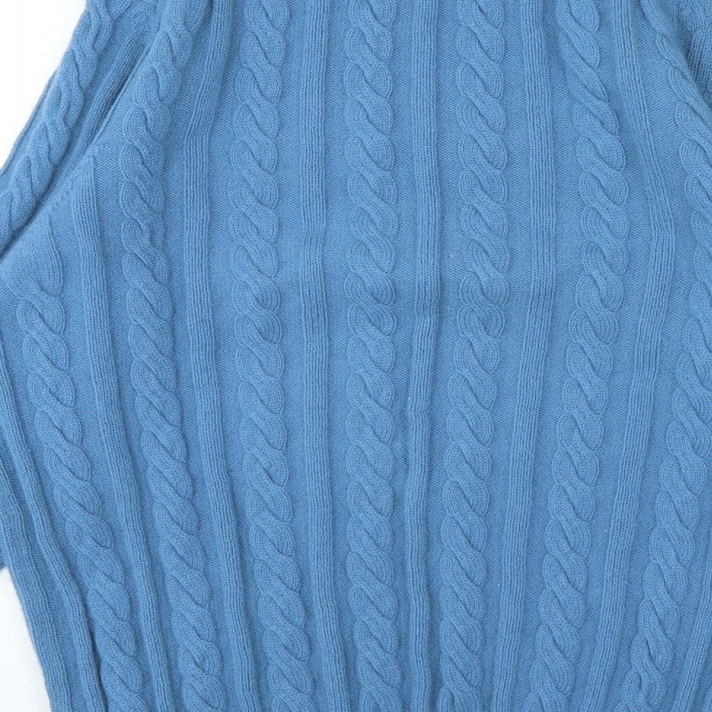 Peter Scott Mens Blue Crew Neck Wool Pullover Jumper Size M