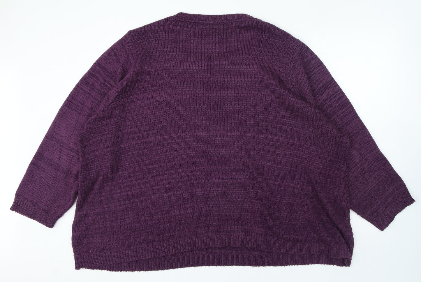 Preworn Womens Purple Round Neck Acrylic Pullover Jumper Size 30 - Christmas Jumper