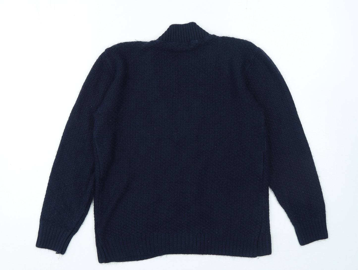 Fashion Alert Womens Blue V-Neck Acrylic Cardigan Jumper Size S