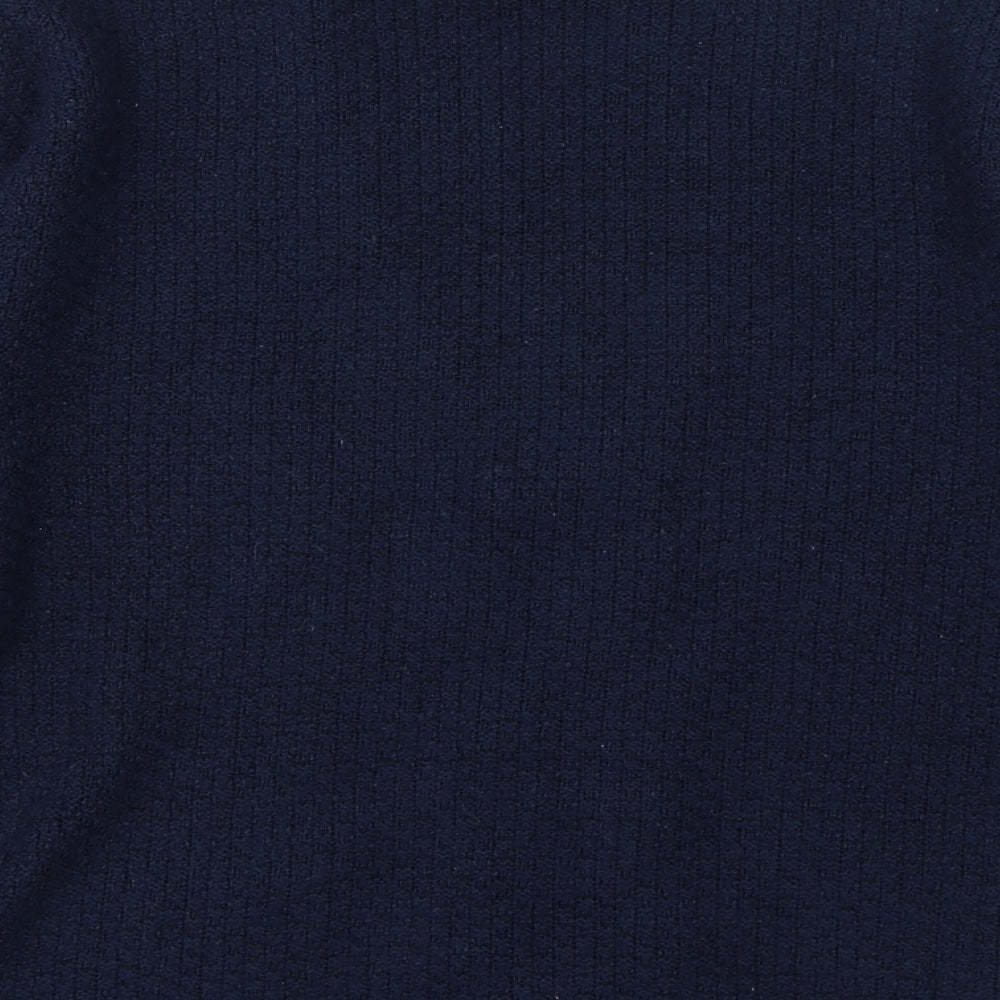 Fashion Alert Womens Blue V-Neck Acrylic Cardigan Jumper Size S