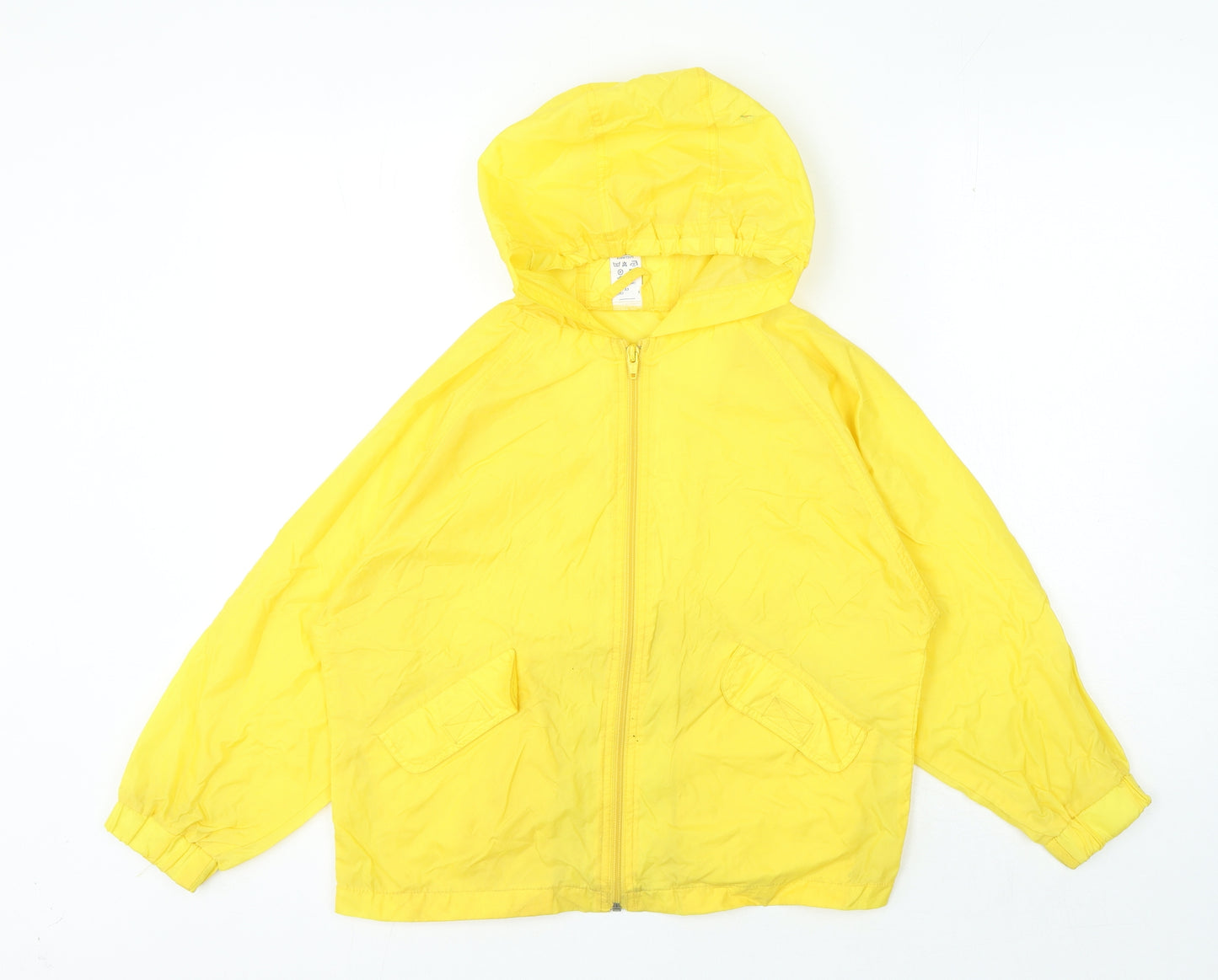 Sainsburys Boys Yellow Rain Coat Coat Size 7-8 Years Zip