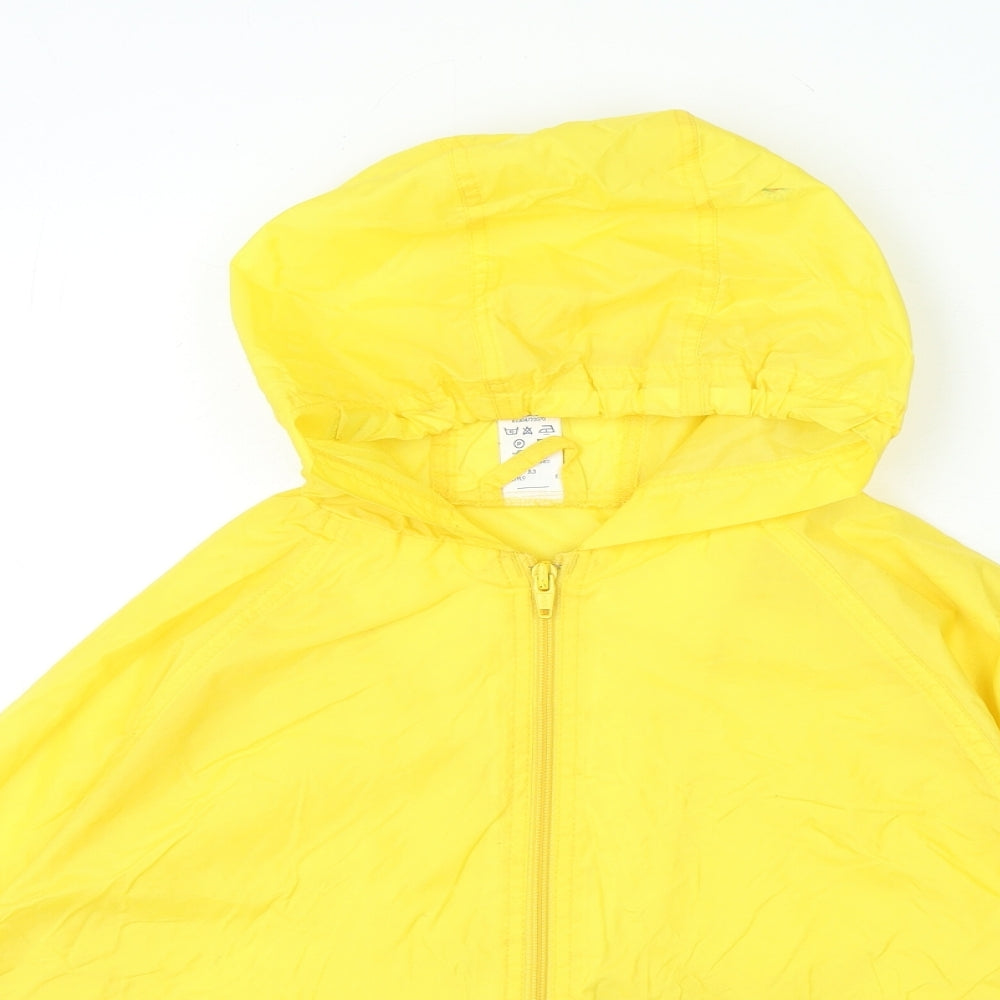Sainsburys Boys Yellow Rain Coat Coat Size 7-8 Years Zip