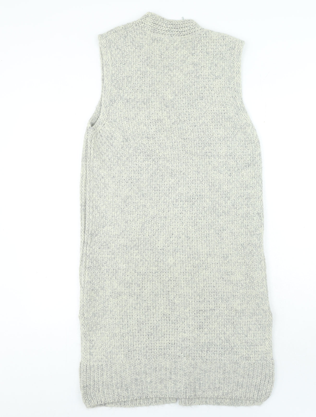 TU Womens Grey V-Neck Acrylic Cardigan Jumper Size M