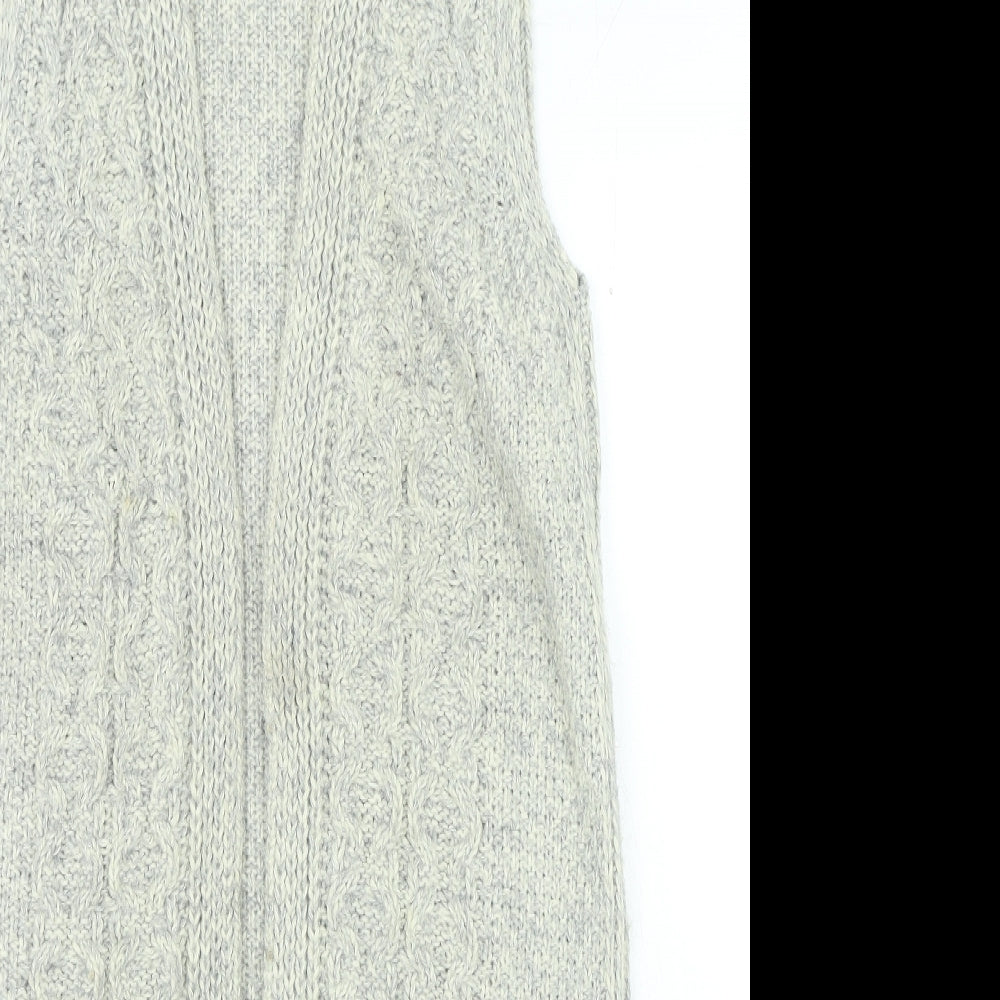 TU Womens Grey V-Neck Acrylic Cardigan Jumper Size M
