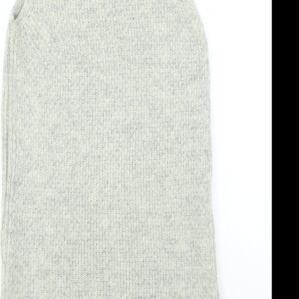 TU Womens Grey V-Neck Acrylic Cardigan Jumper Size M