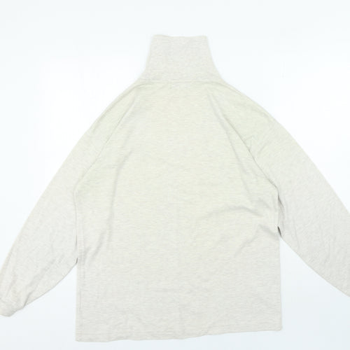 ANTARTEX Womens Beige High Neck Cotton Pullover Jumper Size M