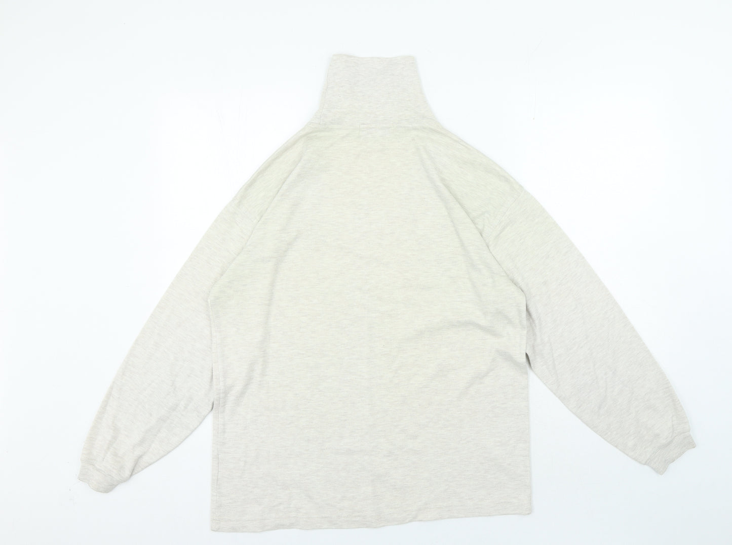 ANTARTEX Womens Beige High Neck Cotton Pullover Jumper Size M