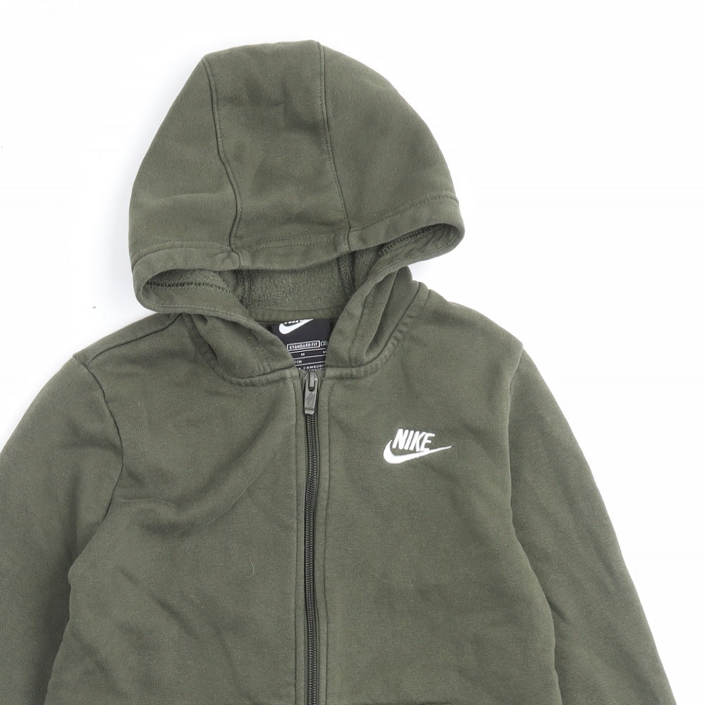 Nike Boys Green Cotton Full Zip Hoodie Size 11-12 Years