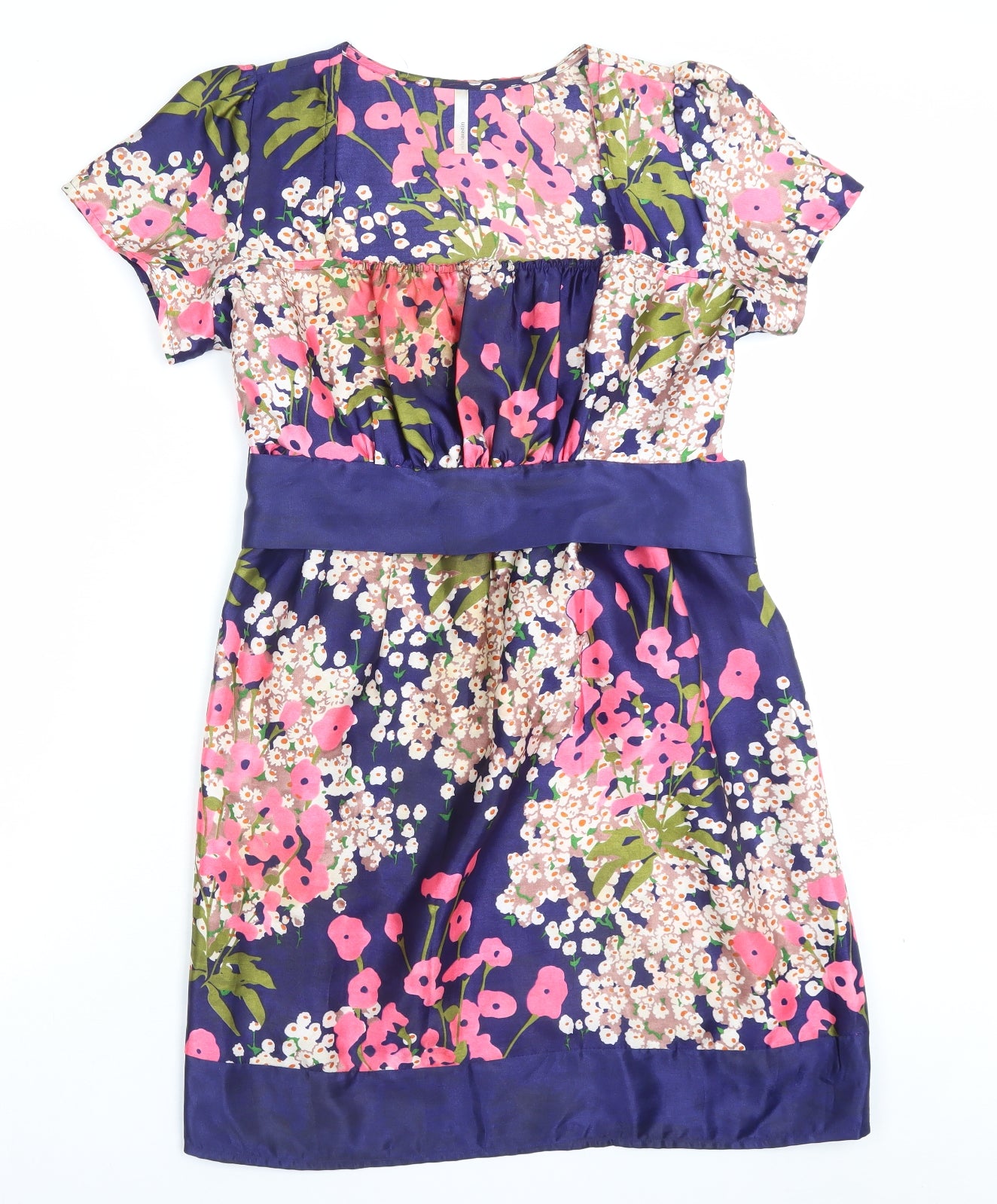 EthelAustin Womens Purple Fair Isle Polyester A-Line Size 16 Square Neck Zip