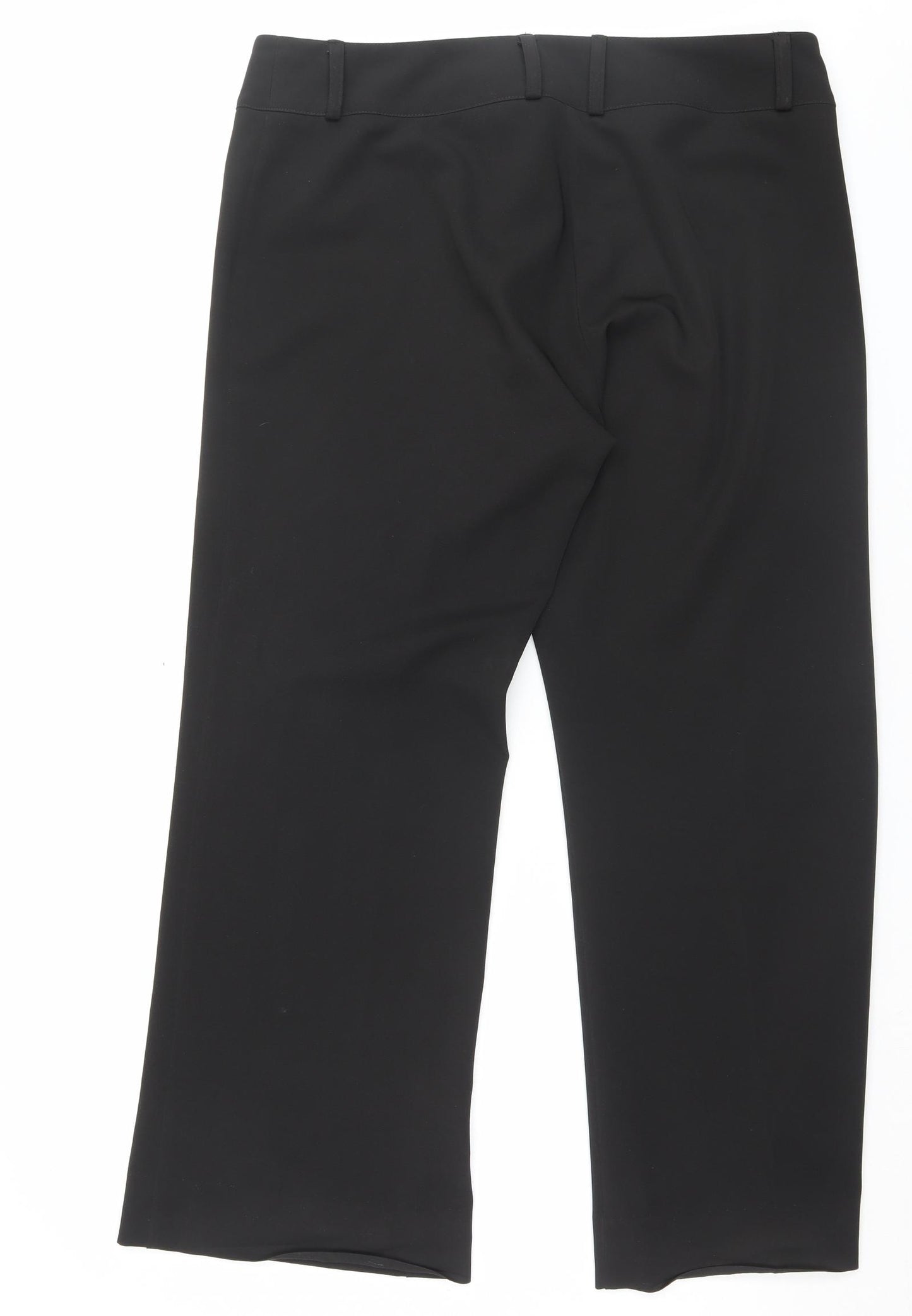 Florence + Fred Womens Black Polyester Trousers Size 16 L29 in Regular Button