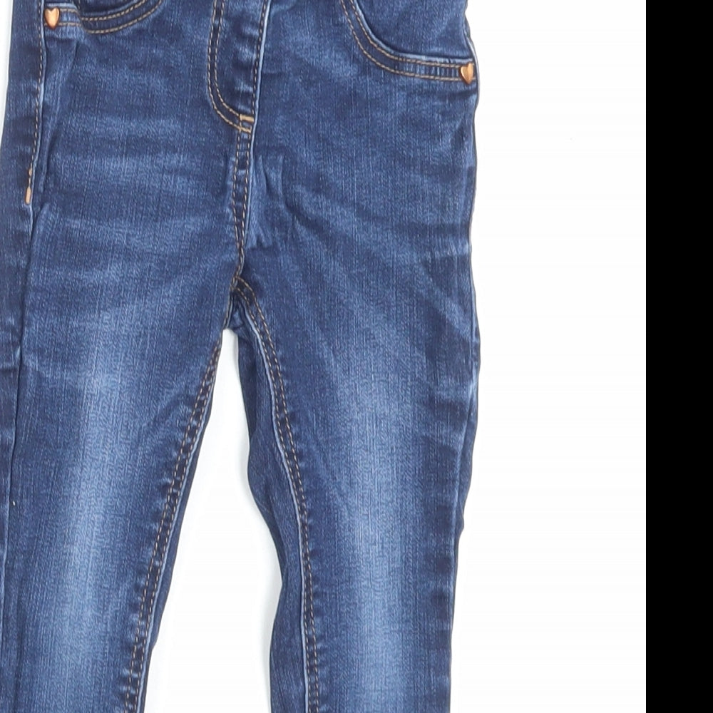 NEXT Girls Blue Cotton Skinny Jeans Size 2-3 Years Regular Pullover